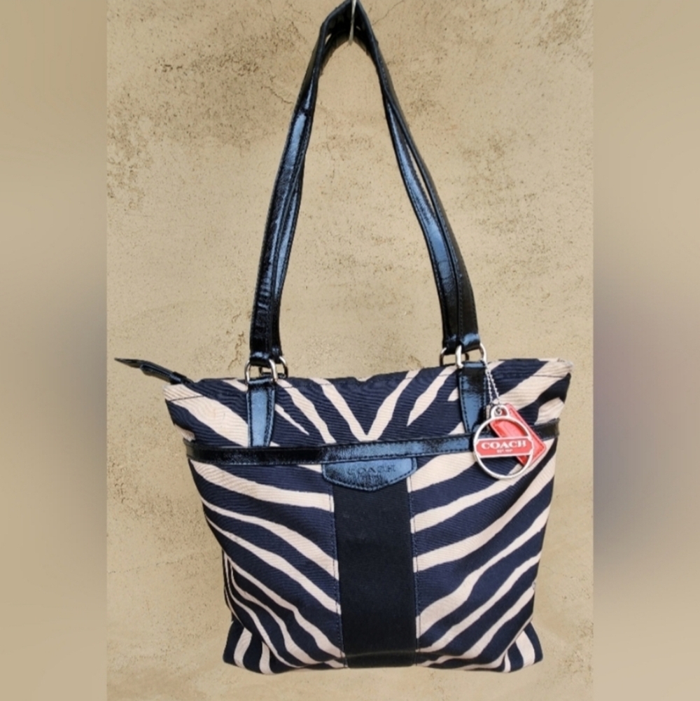 Coach Zebra Print Tote Bag - Style F23283 - Picture 3 of 15